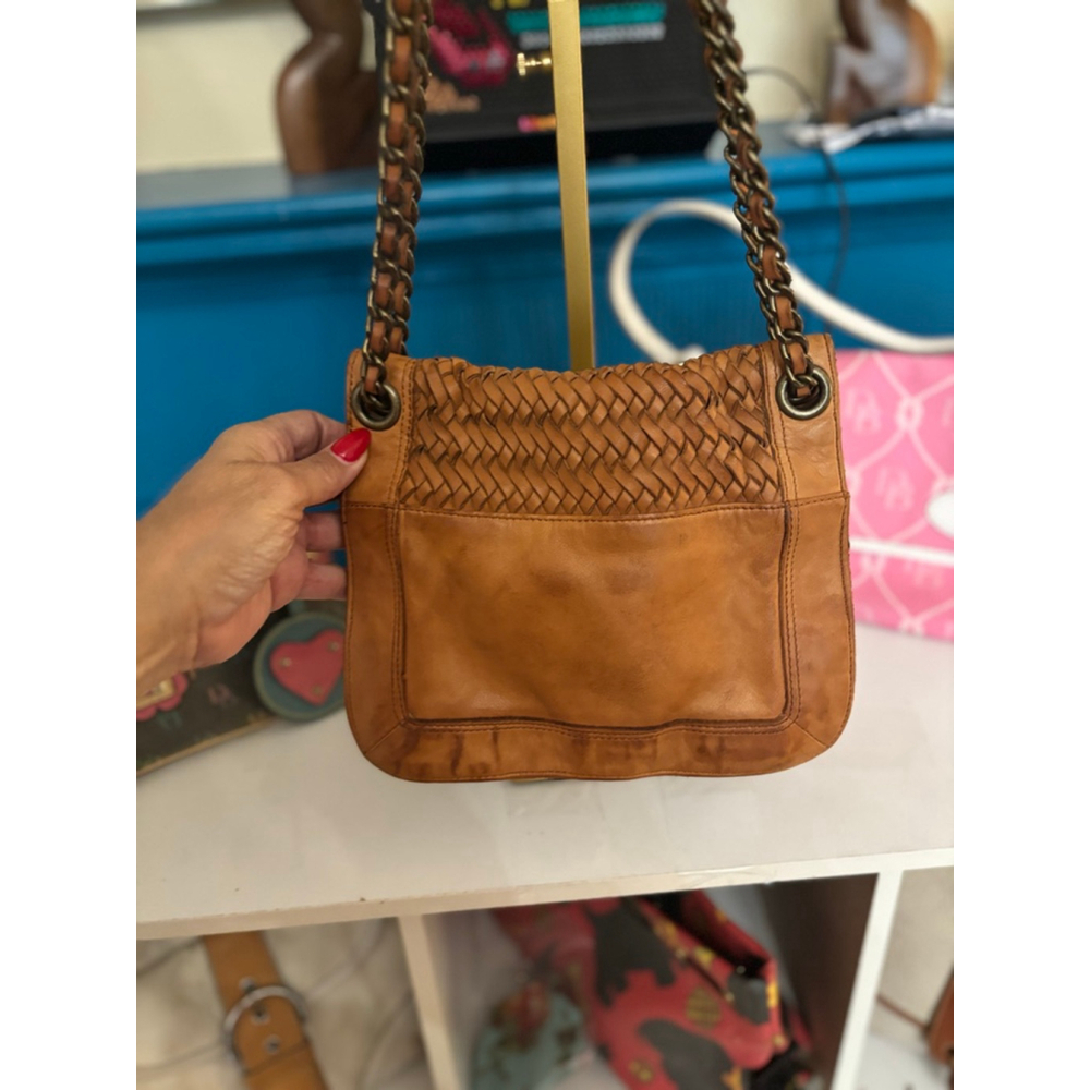Banana Republic Brown Leather Woven Chain Shoulder Bag - Picture 2 of 8
